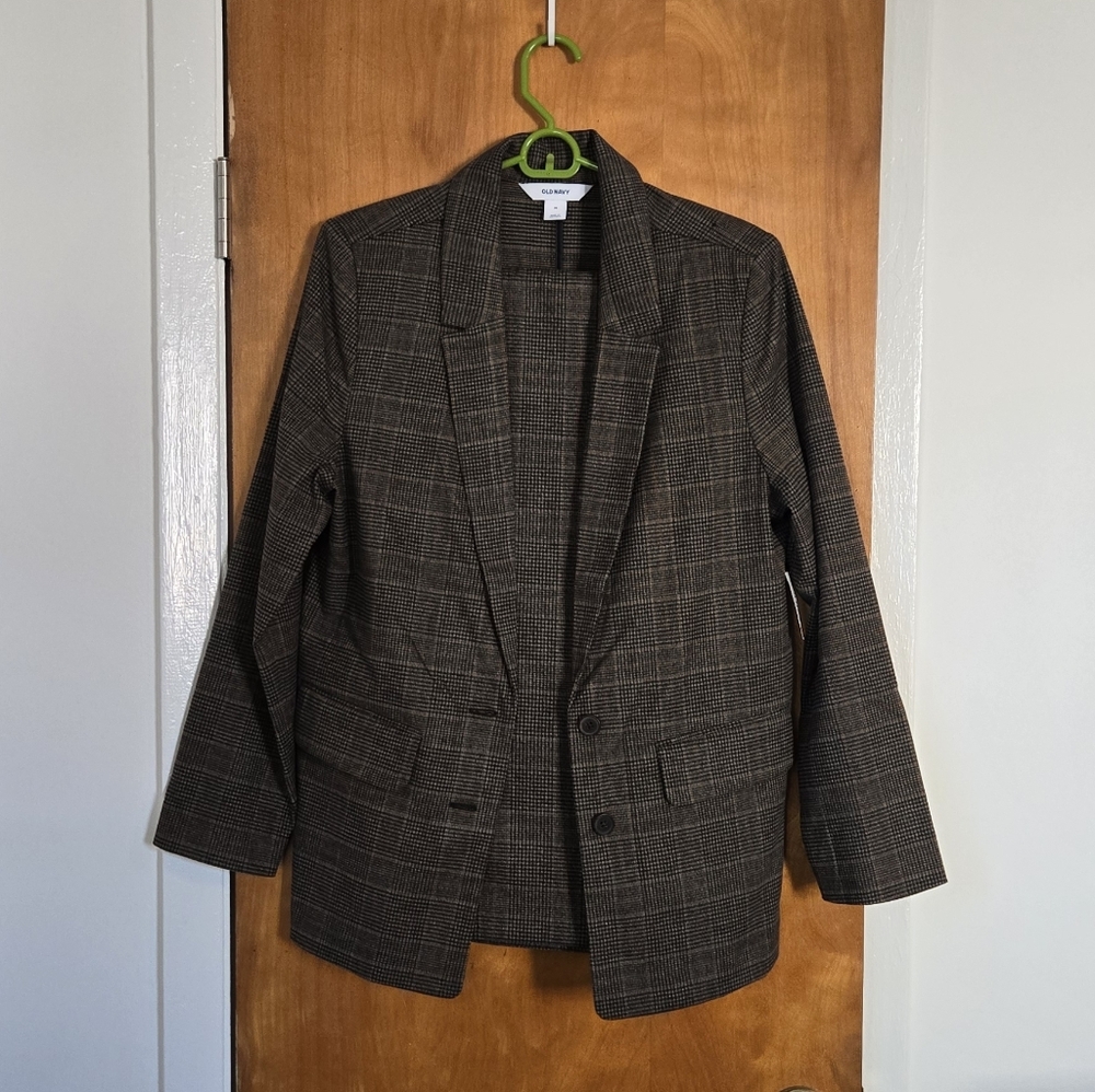 Old Navy | Brown Plaid Pantsuit